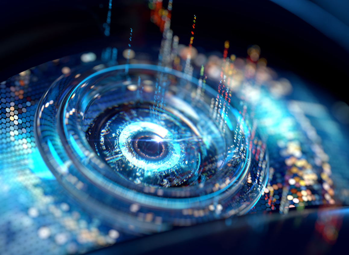 Abstract technology-themed digital vortex